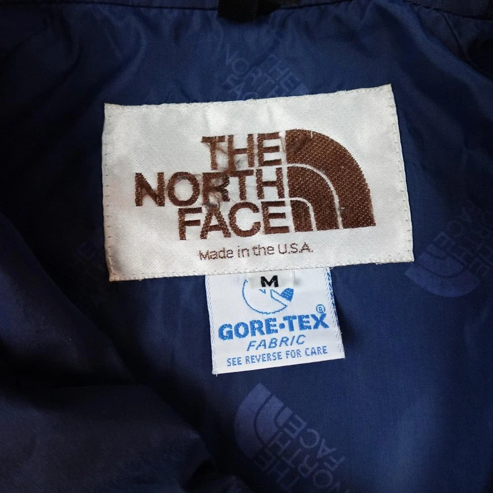 Vintage The North Face Goretex Jacket Mens Medium Blue Made USA Rain Shell